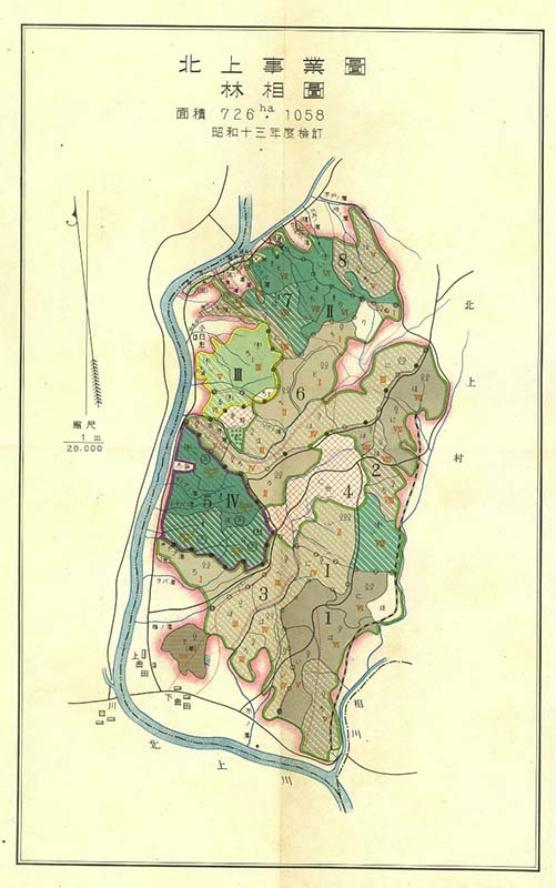 図：北上川畔の私有林で作成された林相図
