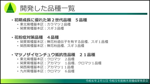 大平育種調査役「令和5年度の品種開発」