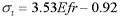 sigma_t = 3.53 Efr - 0.92