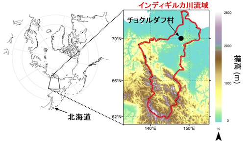 図1：インディギルカ川流域とチョクルダフ村