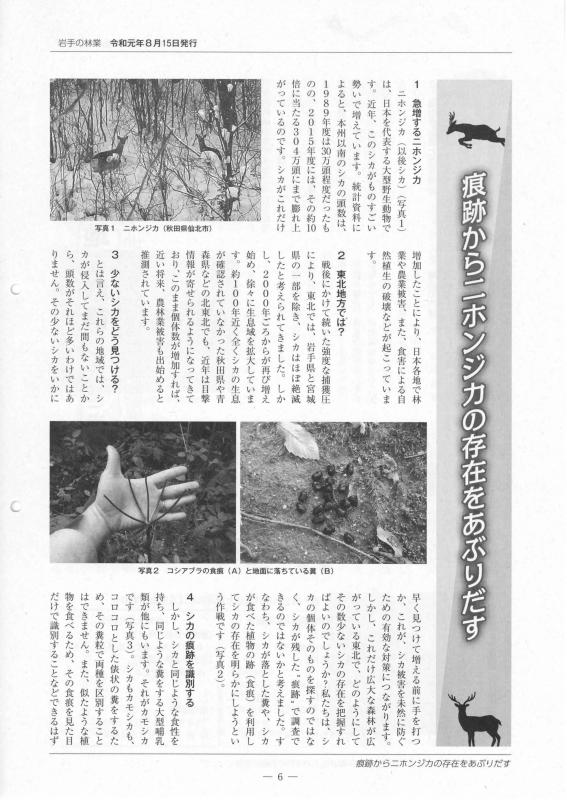 痕跡からニホンジカの存在をあぶりだす