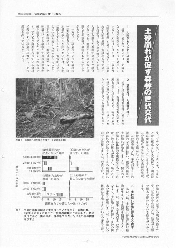 土砂崩れが促す森林の世代交代