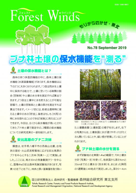 ブナ林土壌の保水機保水機保水機能能能を“測る”