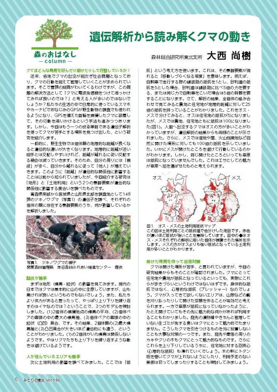 遺伝解析から読み解くクマの動き