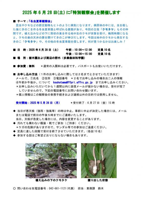 冬虫夏草観察会2025年度